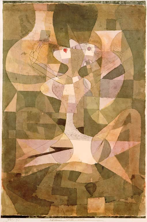 Kunstdruck des Gemäldes keramisch von Paul Klee, handgefertigt in Deutschland als hochwertiger Kunstdruck.