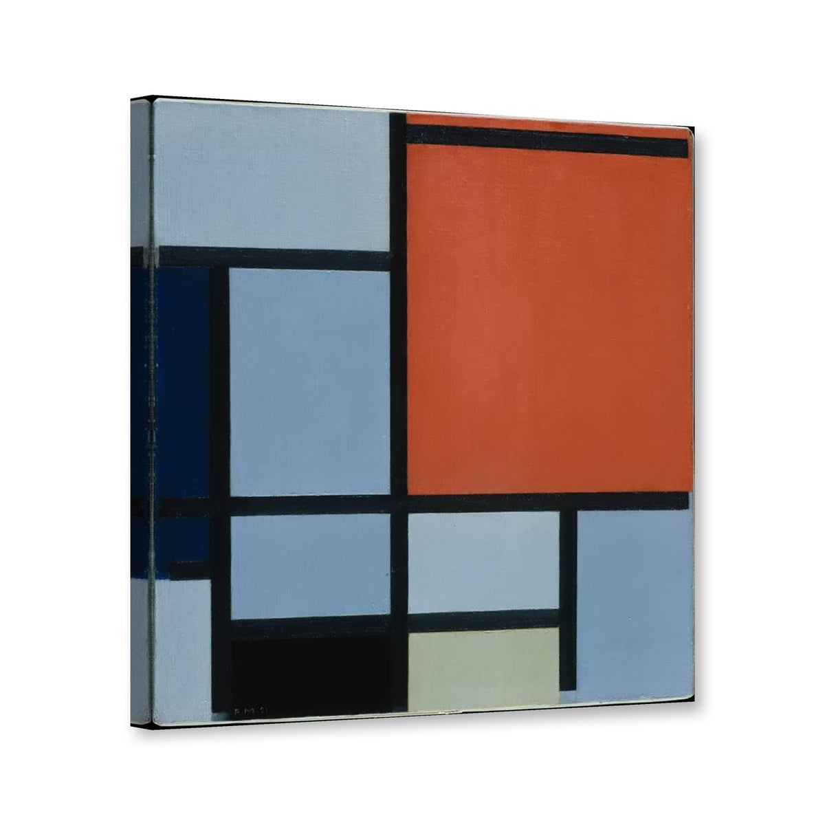 Komposition, 1921, New York von Piet Mondrian als Leinwand – Perspektivansicht