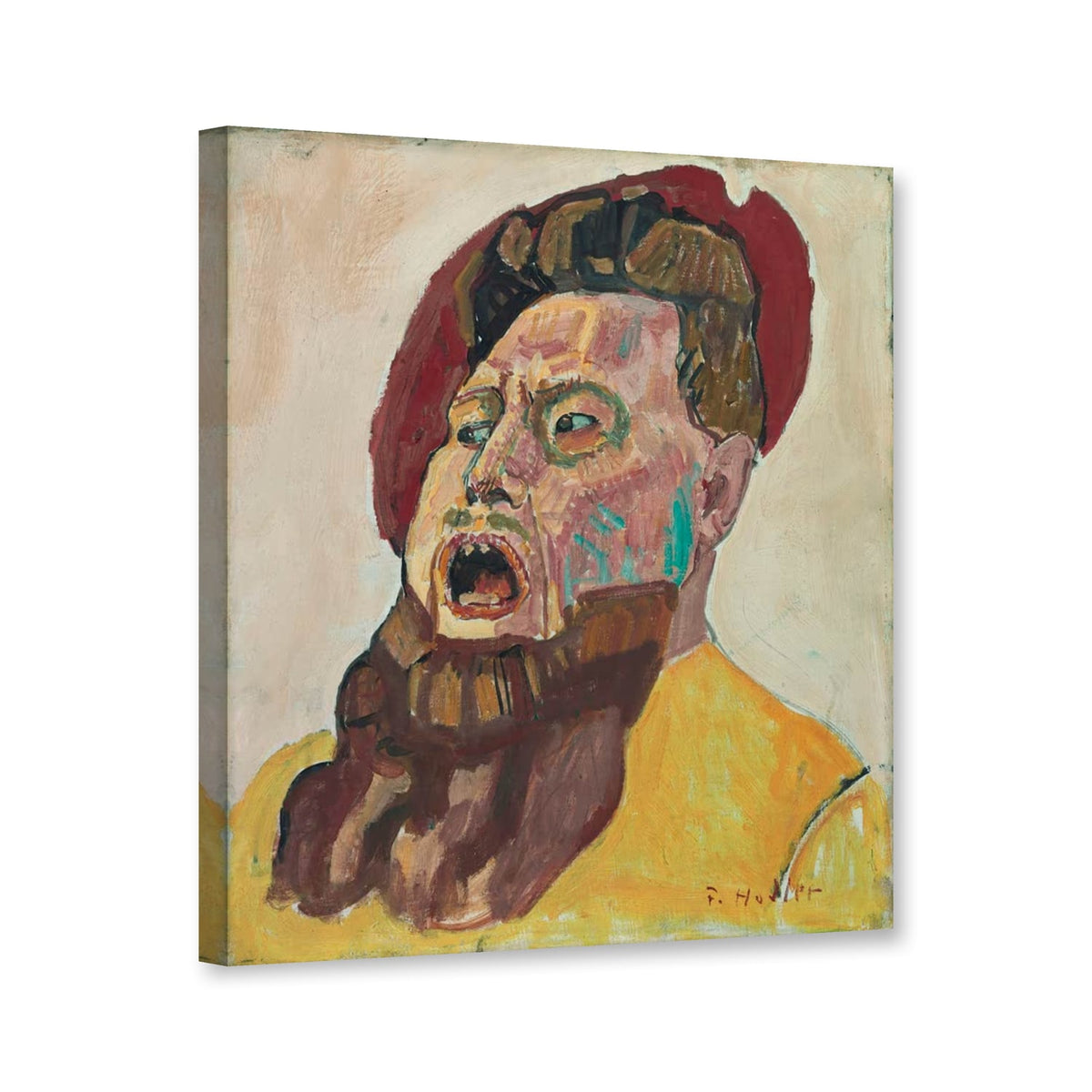 Kopf eines Soldaten, 1917 von Ferdinand Hodler als Leinwand – Perspektivansicht
