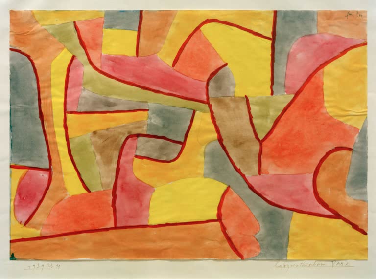 Kunstdruck „labyrinthischer Park“ von Paul Klee, handgefertigt in Deutschland
