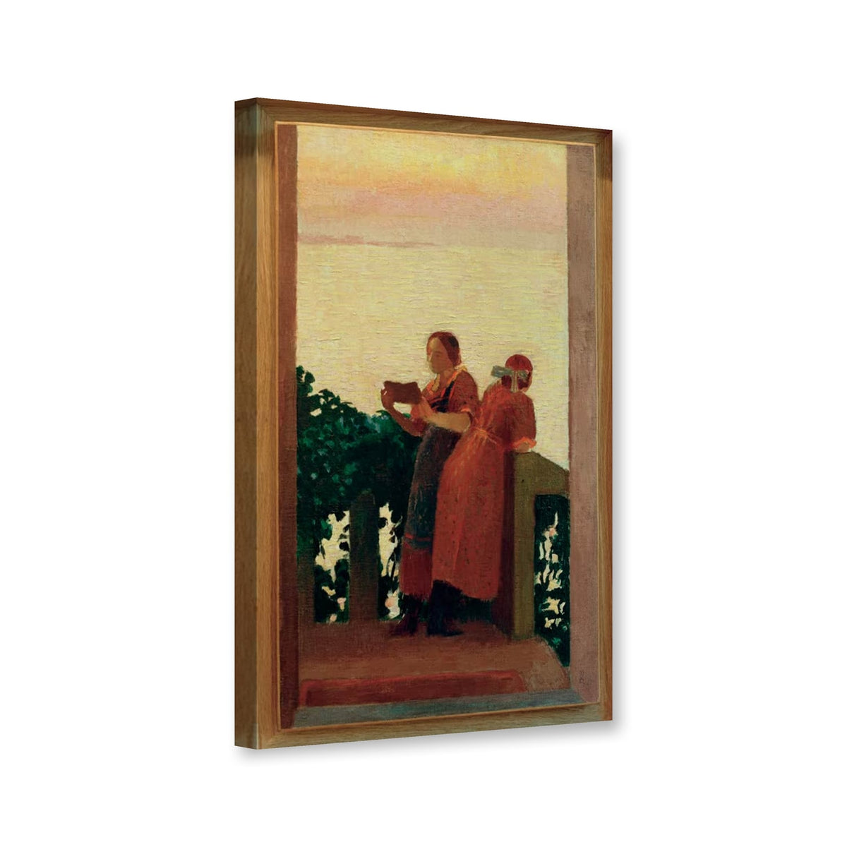 Le Balcon ou Coucher de Soleil von Maurice Denis als Leinwand – Perspektivansicht