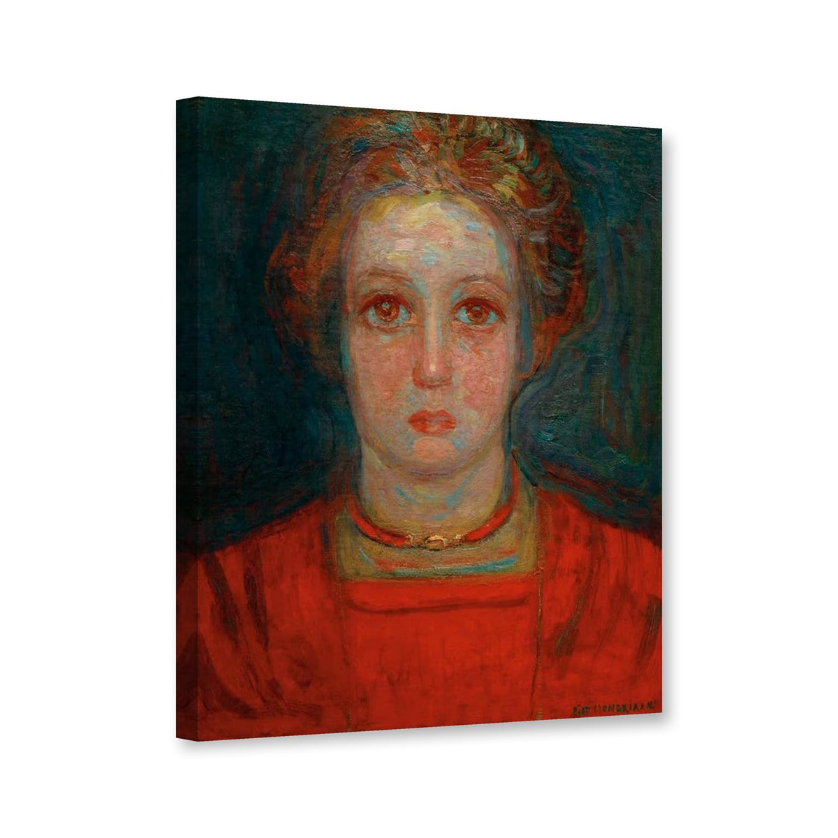 Mädchenporträt, 1908, Den Haag von Piet Mondrian als Leinwand – Perspektivansicht