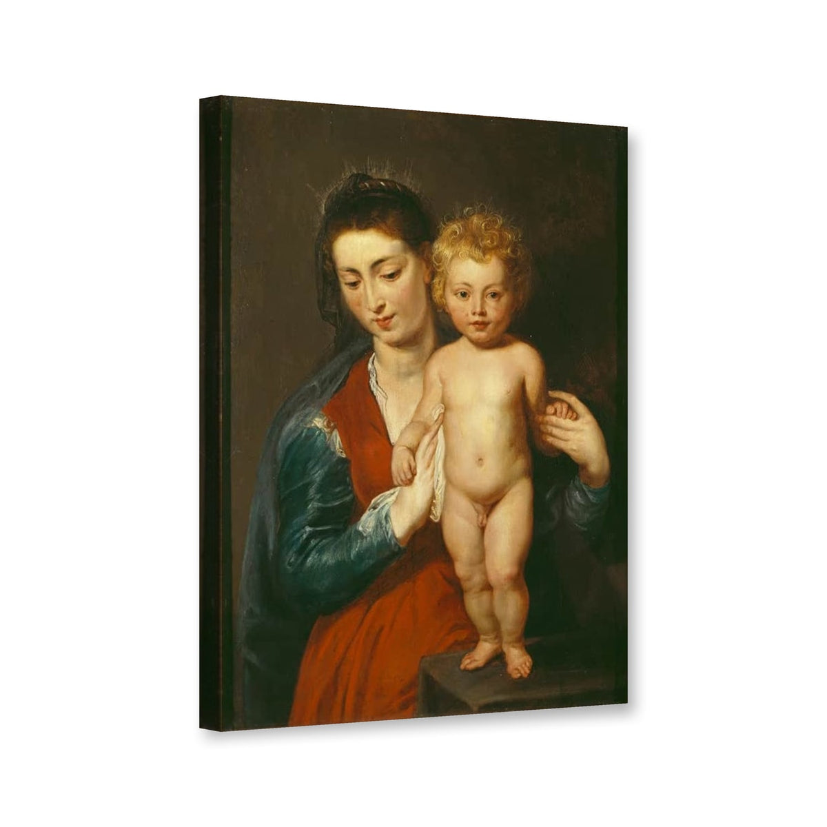 Madonna mit stehendem Kind, Hannover von Peter Paul Rubens als Leinwand – Perspektivansicht