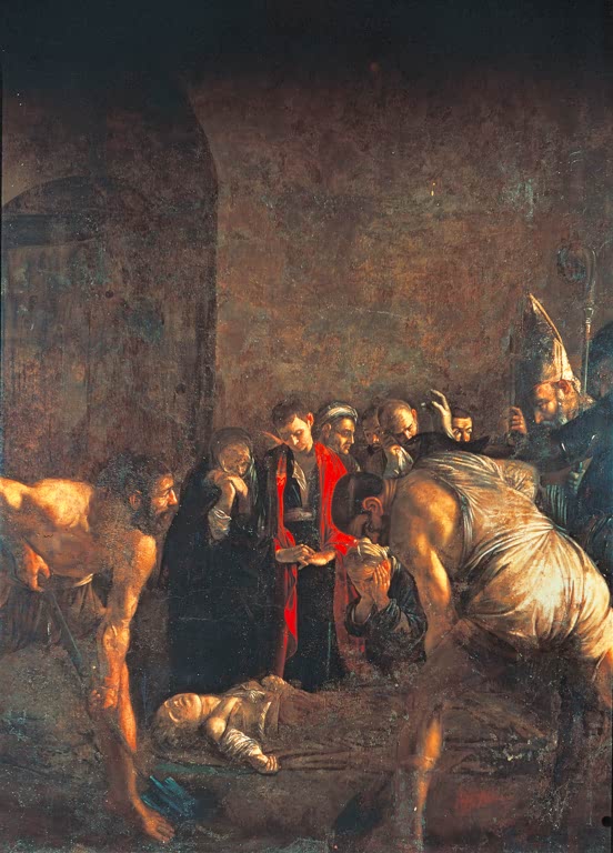 Caravaggio Das Begräbnis der heiligen Lucia Kunstkopie, Totengräber und Trauernde um die aufgebahrte Heilige