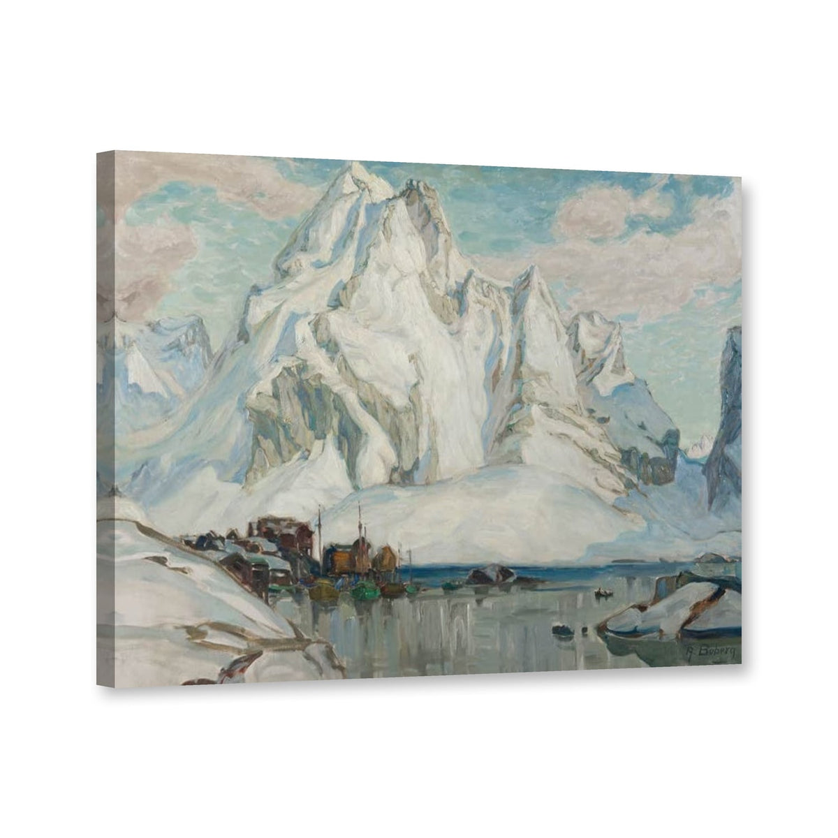Nach dem Massaker. Studie aus Nordnorwegen von Anna Boberg als Leinwand – Perspektivansicht