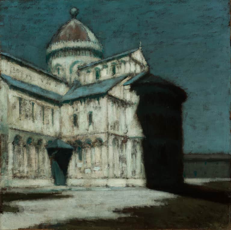 Olga Boznańska Dom von Pisa Kunstkopie, Kathedrale von Pisa mit Kuppel vor türkisfarbenem Himmel
