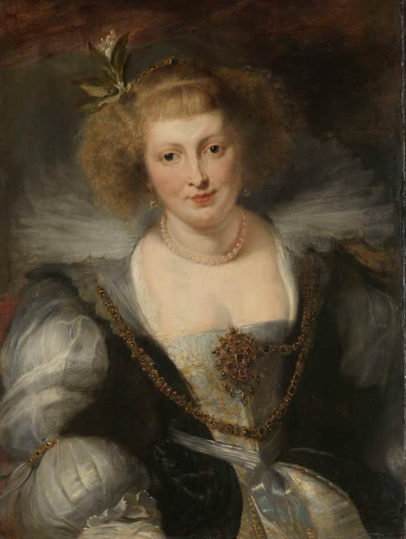 Peter Paul Rubens Bildnis der Helena Fourment Kunstkopie, Frau mit lockigem Haar, Perlenkette und Goldkette
