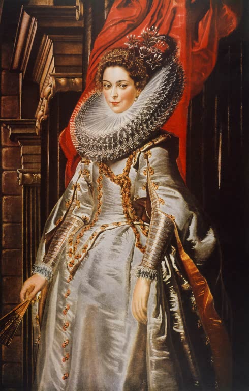 Peter Paul Rubens Bildnis der Marchesa Brigida Spinola-Doria Kunstkopie, Dame in Seidenkleid mit Halskrause und Fächer