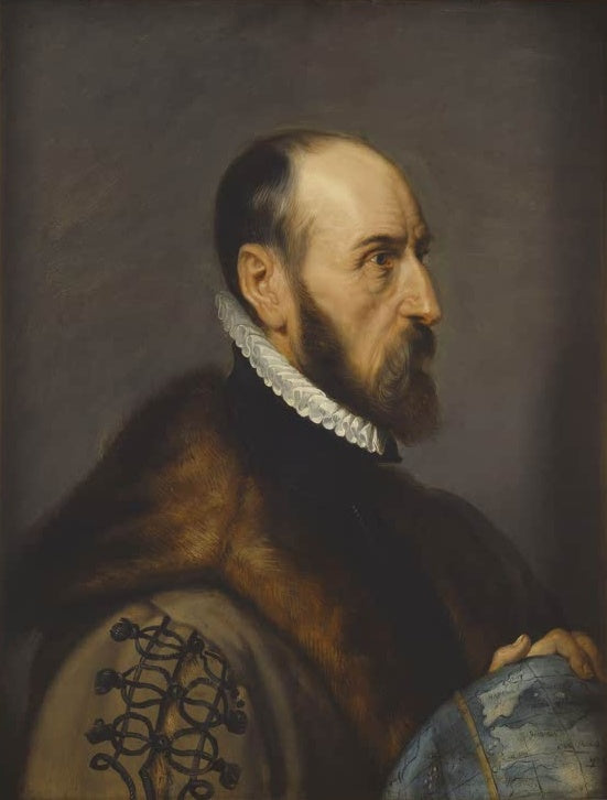 Peter Paul Rubens Bildnis des Abraham Ortelius Kunstkopie, Kartograf im Profil mit Pelzkragen, Halskrause und Globus