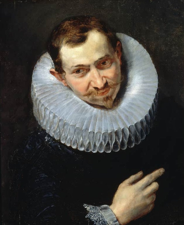 Peter Paul Rubens Bildnis des Jan Wildens Kunstkopie, Mann mit Schnurrbart und großer Halskrause, die Hand auf der Brust
