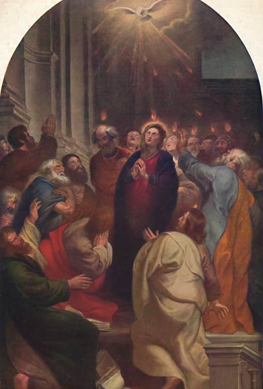 Peter Paul Rubens Das Pfingstwunder Kunstkopie, Maria und die Jünger unter der herabstrahlenden Taube des Heiligen Geistes
