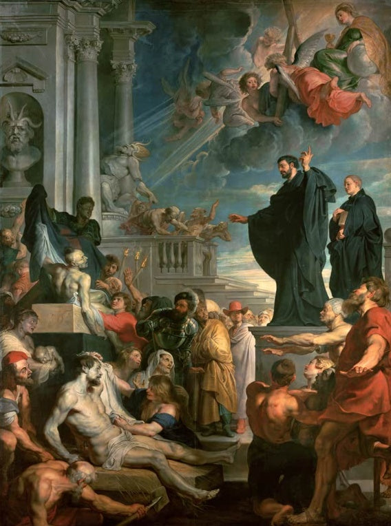 Peter Paul Rubens Das Wunder des heiligen Franz Xaver, Altarbild Kunstkopie, Heiliger erweckt einen Toten, Engel und Volk