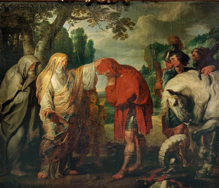 Peter Paul Rubens Decius Mus weiht sich dem Tode Kunstkopie, Priester weiht den verhüllten Feldherrn