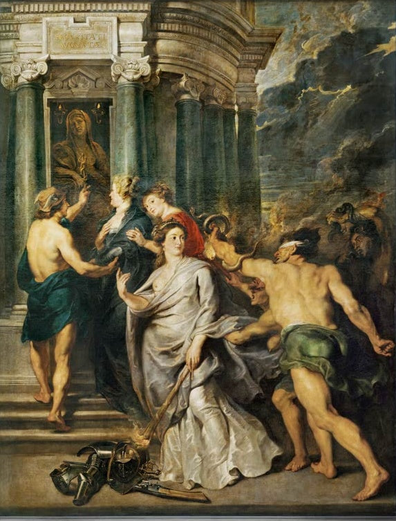 Peter Paul Rubens Der Friedensschluss von Angers Kunstkopie, Königin von Merkur zum Tempel geführt, Furien und Fackel