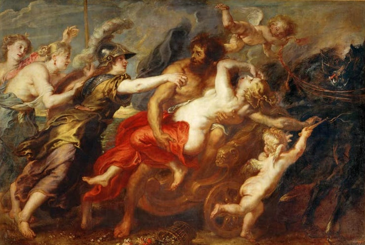 Peter Paul Rubens Der Raub der Proserpina Kunstkopie, Pluto entführt Proserpina, Minerva und Nymphen greifen ein