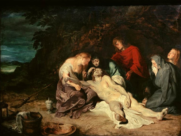 Peter Paul Rubens Die Beweinung Christi, Antwerpen Kunstkopie, Christus von Trauernden im Freien umgeben