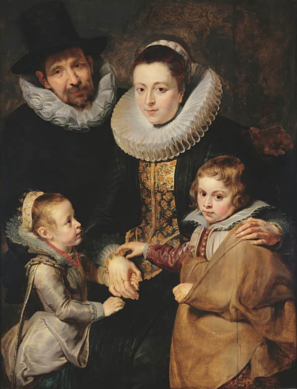 Peter Paul Rubens Die Familie Jan Brueghels des Älteren Kunstkopie, Maler mit Ehefrau und zwei Kindern in Kragen