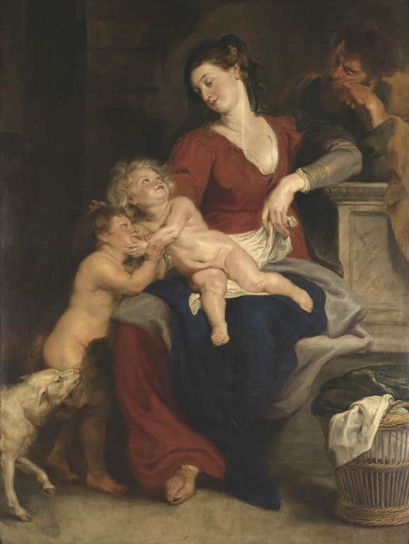 Peter Paul Rubens Die Heilige Familie mit dem Korb Kunstkopie, Maria mit Kind, Johannesknabe mit Lamm und Josef