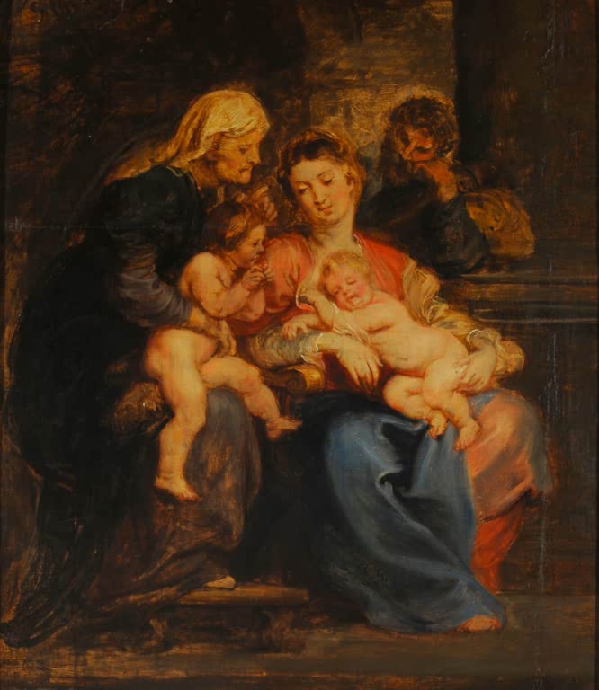 Peter Paul Rubens Die Heilige Familie mit der Heiligen Elisabeth Kunstkopie, Maria mit Kind, Johannesknabe