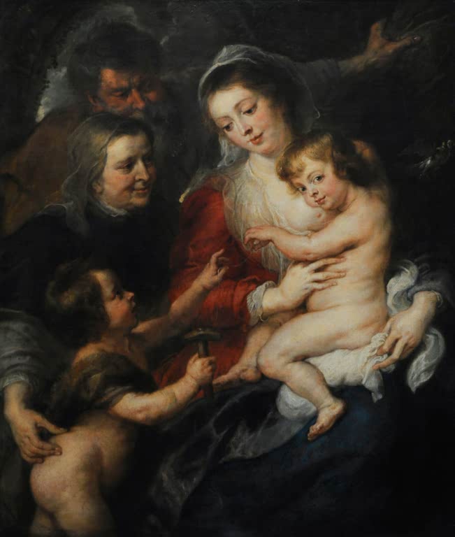Peter Paul Rubens Die Heilige Familie mit Elisabeth und Johannes Kunstkopie, Maria mit Kind, Elisabeth und Johannesknabe