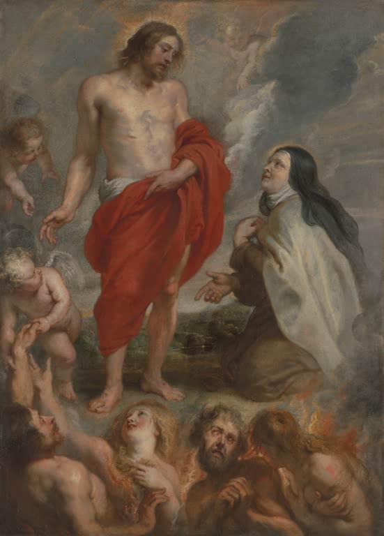 Peter Paul Rubens Die heilige Teresa von Ávila bittet für Bernardino de Mendoza Kunstkopie, Nonne vor Christus
