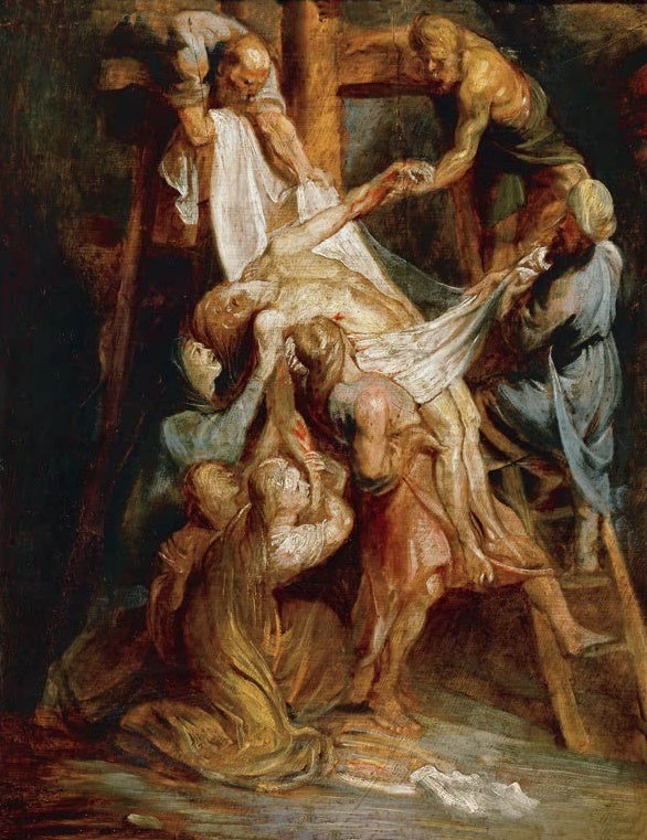Peter Paul Rubens Die Kreuzabnahme, Lille Kunstkopie, Christus vom Kreuz herabgesenkt