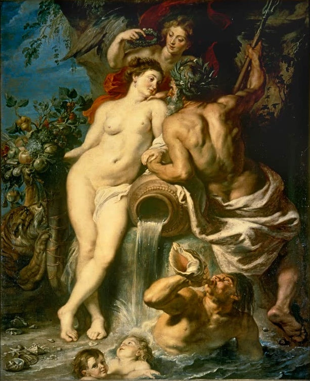 Peter Paul Rubens Die Verbindung des Wassers mit der Erde Kunstkopie, Neptun und Cybele mit Wasserkrug und Tritonen