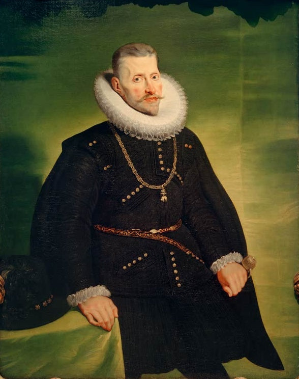 Peter Paul Rubens Erzherzog Albrecht VII. von Österreich Kunstkopie, Herrscher im schwarzen Wams mit weißer Krause
