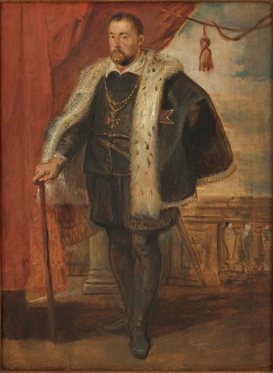 Peter Paul Rubens Francesco I. de’ Medici, Großherzog der Toskana Kunstkopie, Fürst im Hermelinumhang vor rotem Vorhang