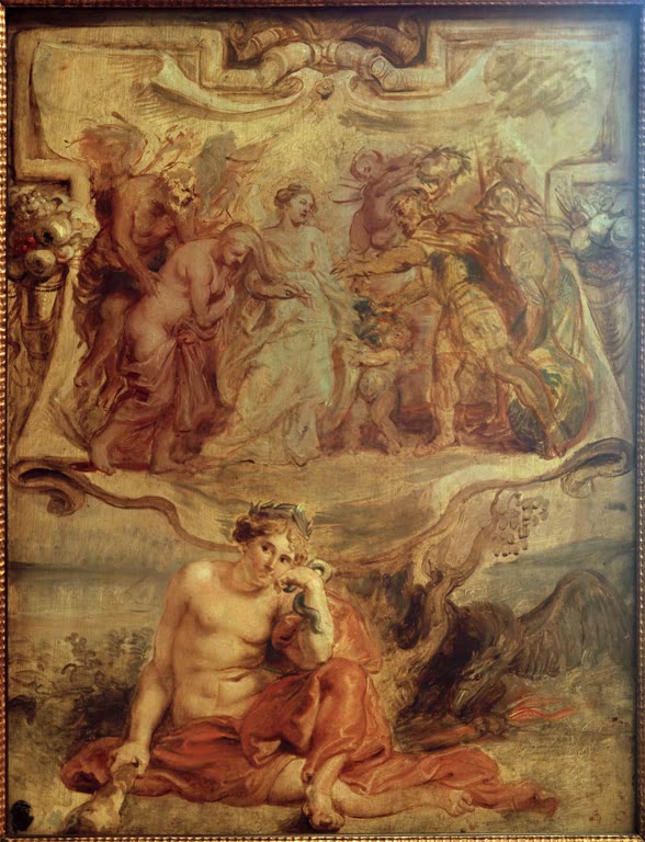 Peter Paul Rubens Heinrich IV. ergreift die Gelegenheit, Frieden zu schließen Kunstkopie, Allegorie in Gold