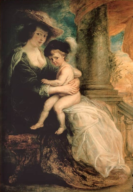 Peter Paul Rubens Helene Fourment mit ihrem erstgeborenen Sohn Frans Kunstkopie, Mutter im Federhut mit Kind auf dem Schoß