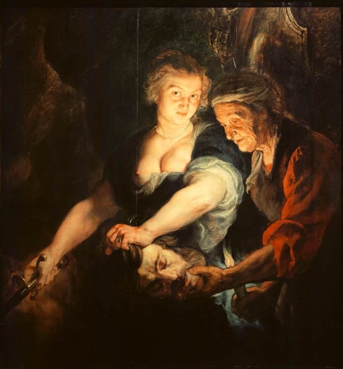 Peter Paul Rubens Judith mit dem Haupt des Holofernes Kunstkopie, Judith und alte Magd im Kerzenlicht