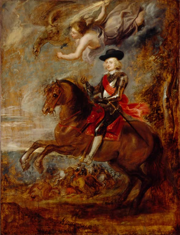 Peter Paul Rubens Kardinalinfant Ferdinand in der Schlacht bei Nördlingen Kunstkopie, Reiter auf steigendem Pferd