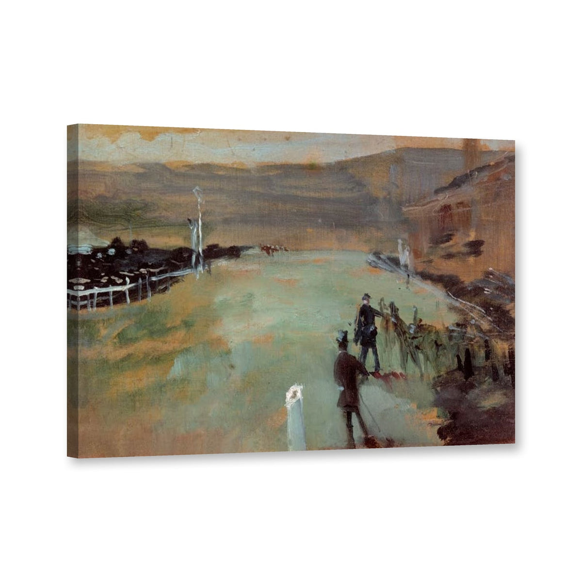 Pferderennbahn, 1881 von Henri de Toulouse-Lautrec als Leinwand – Perspektivansicht