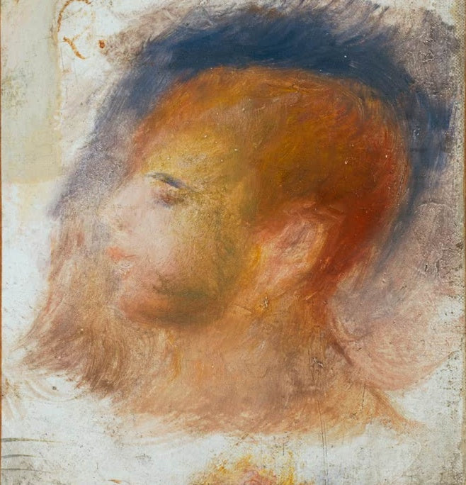 Skizzenhafter Kopf im Profil mit rotem Haar – Pierre-Auguste Renoir Bildnis eines jungen Mannes im Profil Kunstkopie