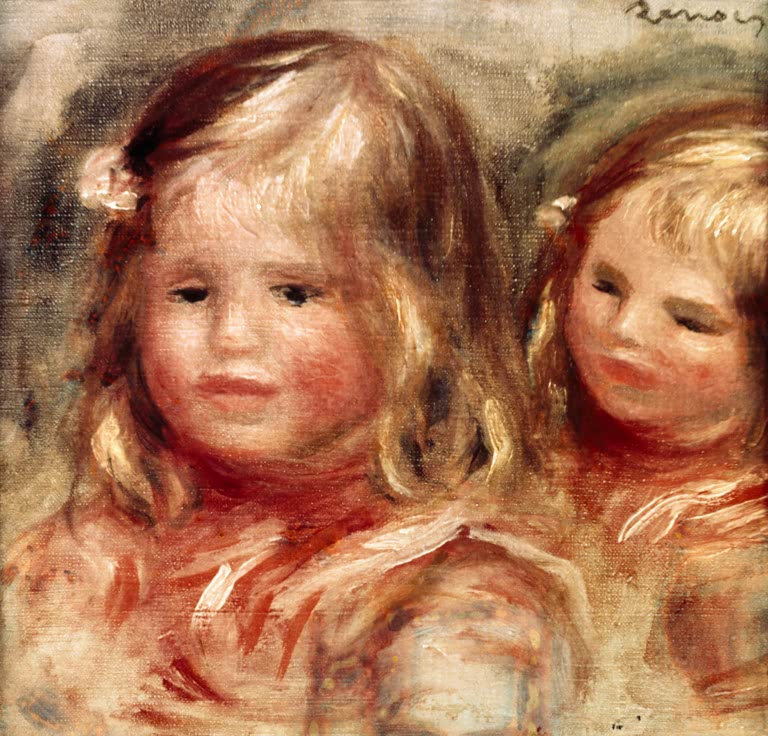 Zwei Kinderköpfe mit blondem Haar – Pierre-Auguste Renoir Deux têtes de Coco Kunstkopie