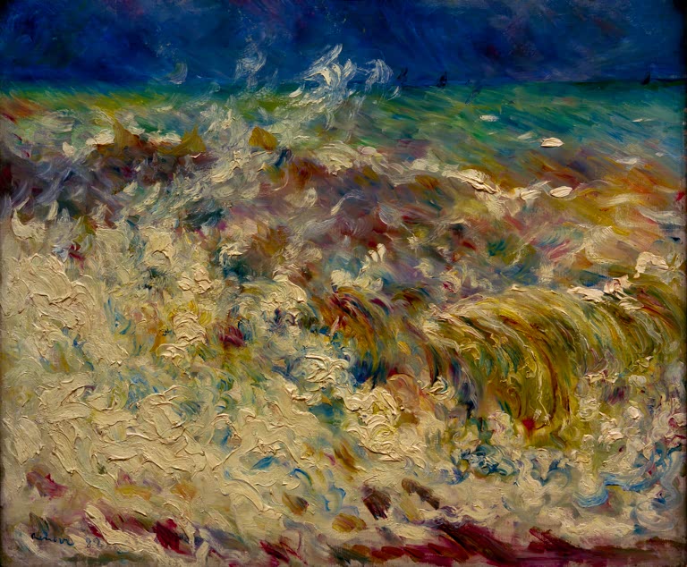 Aufgewühltes Meer mit schäumenden Wellen – Pierre-Auguste Renoir Die Welle Kunstkopie