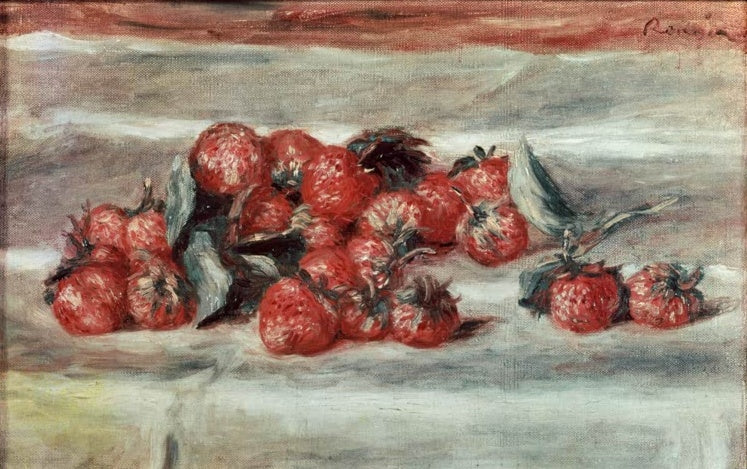 Frische Erdbeeren auf einem weißen Tuch – Pierre-Auguste Renoir Fraises Kunstkopie