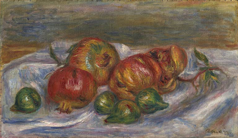 Granatäpfel und Feigen auf einem Tuch – Pierre-Auguste Renoir Granatäpfel Kunstkopie