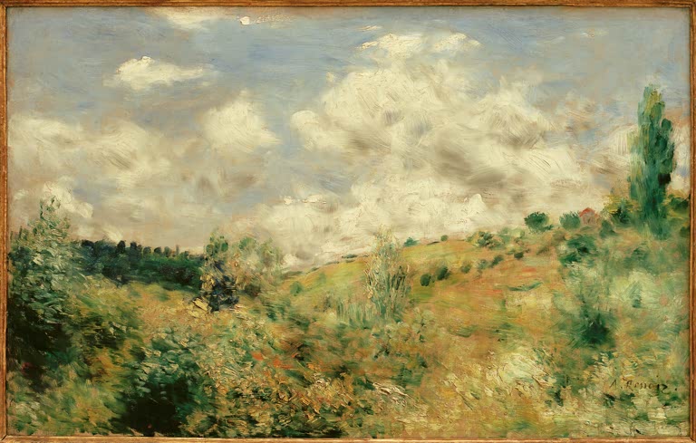 Weite Hügellandschaft unter Wolkenhimmel – Pierre-Auguste Renoir Grand vent Kunstkopie