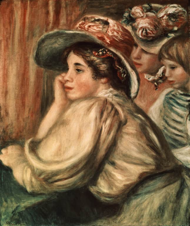 Drei Frauen mit Hüten – Auguste RenoirPierre-Auguste RenoirPierre-Auguste Renoir Les femmes aux chapeaux Kunstkopie