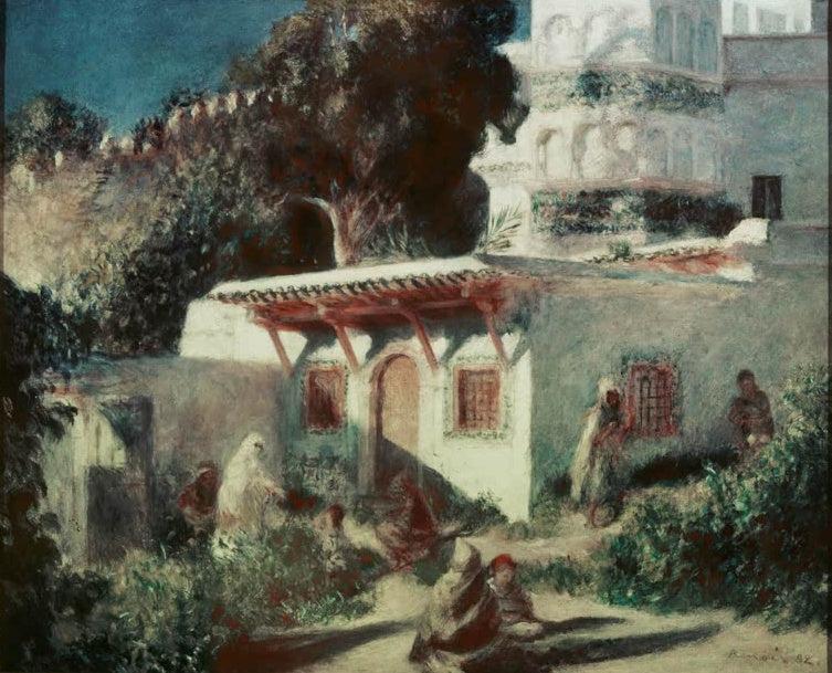 Weißes Haus, Bäume und Figuren in Algier – Pierre-Auguste Renoir Mosquée à Alger Kunstkopie