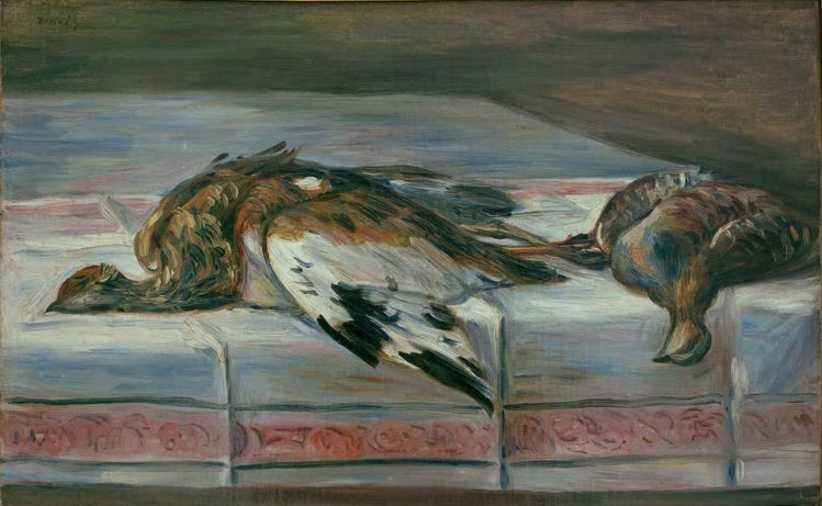 Fasan und Rebhuhn liegen auf einem Tisch – Pierre-Auguste Renoir Nature morte avec faisan et perdrix Kunstkopie