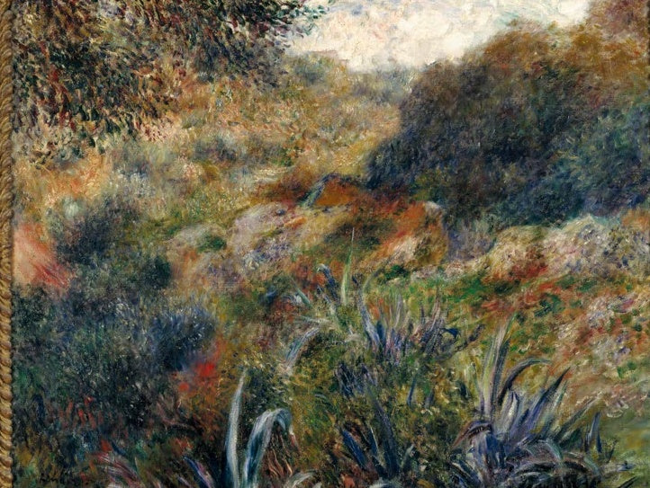 Wilde Büsche und Agaven an einem Hang – Pierre-Auguste Renoir Paysage Algérien Kunstkopie