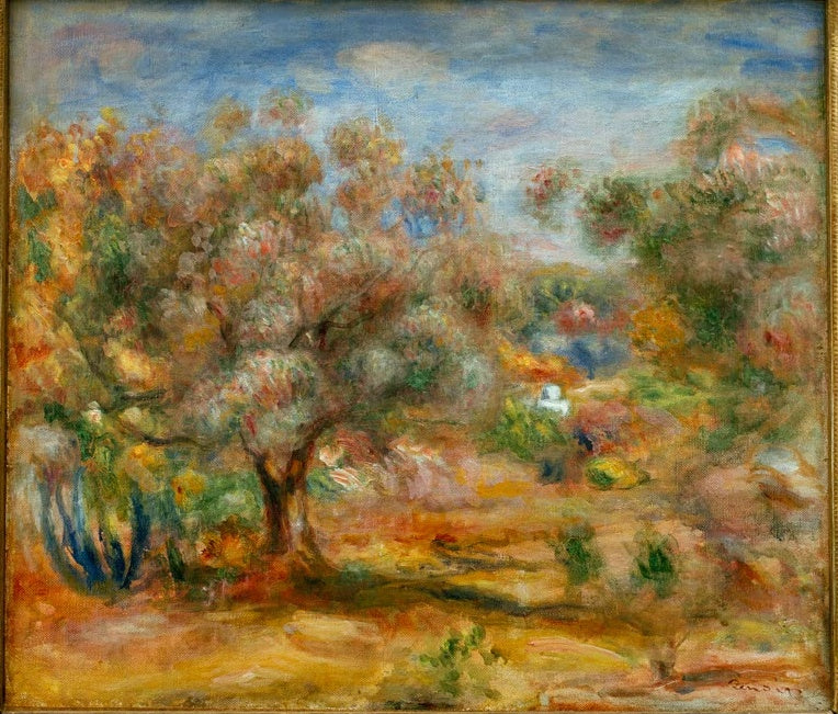 Olivenbäume im bunten Licht einer südlichen Landschaft – Pierre-Auguste Renoir Paysage autour de Cagnes Kunstkopie
