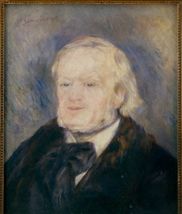 Älterer Mann mit weißem Haar und dunklem Mantel mit Schleife – Pierre-Auguste Renoir Porträt Richard Wagner Kunstkopie
