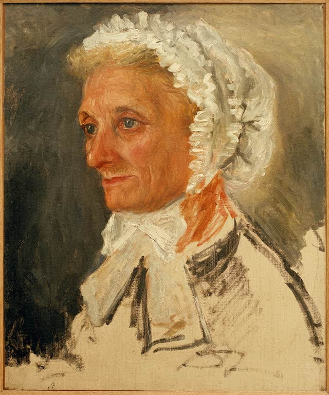 Bildnis einer alten Frau mit weißer Rüschenhaube im Profil – Pierre-Auguste Renoir Portrait de la mère de Renoir Kunstkopie