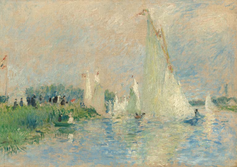 Segelboote bei einer Regatta auf dem Fluss – Pierre-Auguste Renoir Regatta in Argenteuil Kunstkopie