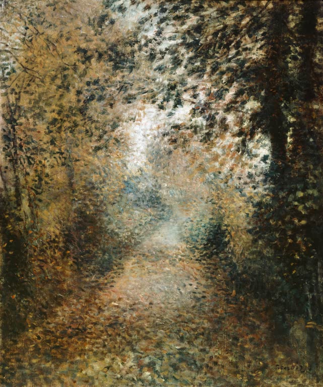 Waldweg im Licht zwischen dichtem Laub – Pierre-Auguste Renoir Sous-bois Kunstkopie
