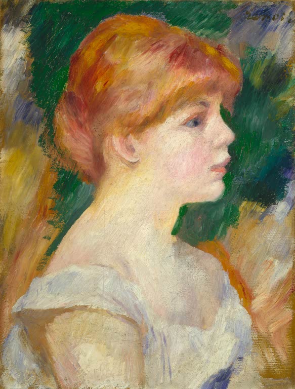 Junge Frau mit rotblondem Haar im Profil – Pierre-Auguste Renoir Suzanne Valadon Kunstkopie